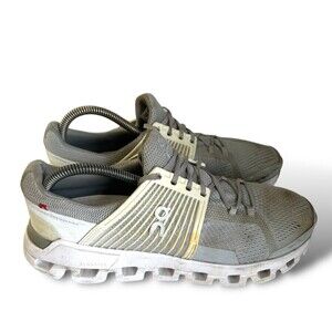 On Running Cloud Helion Womens Size 9 Gray White Running Shoes Cloudtec Swiss
